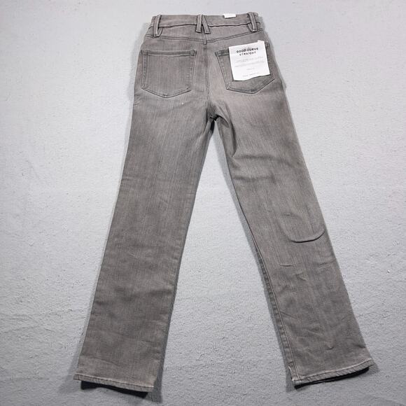 Good American Jeans Women 00/24 Good Curve Straight Gray Super High Rise 28" Ins - Picture 9 of 11